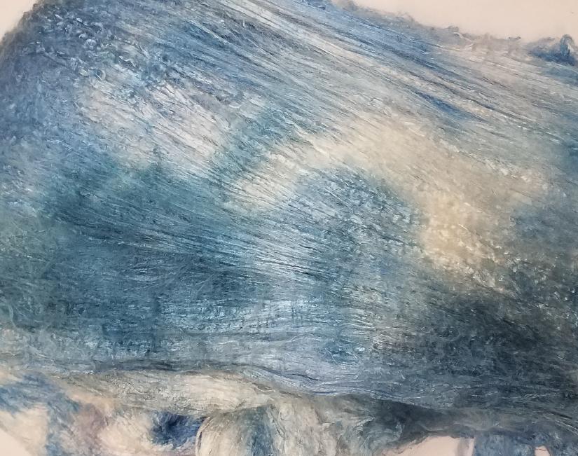 Bewitching Fibers Hand-Painted Mulberry Silk Lap per Ounce - Clouds Bewitching Fibers Hand-Painted Mulberry Silk Lap per Ounce - Clouds
